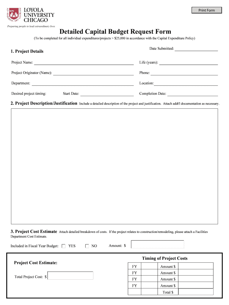 Capital Request Form – Fill Online, Printable, Fillable Regarding Capital Expenditure Report Template