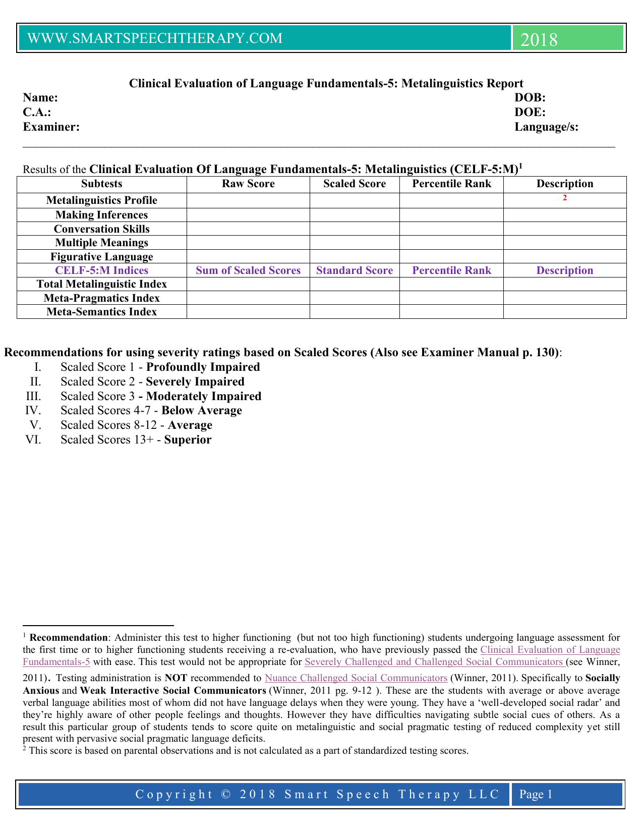 Celf 5 Report Template With Regard To Speech And Language Report Template