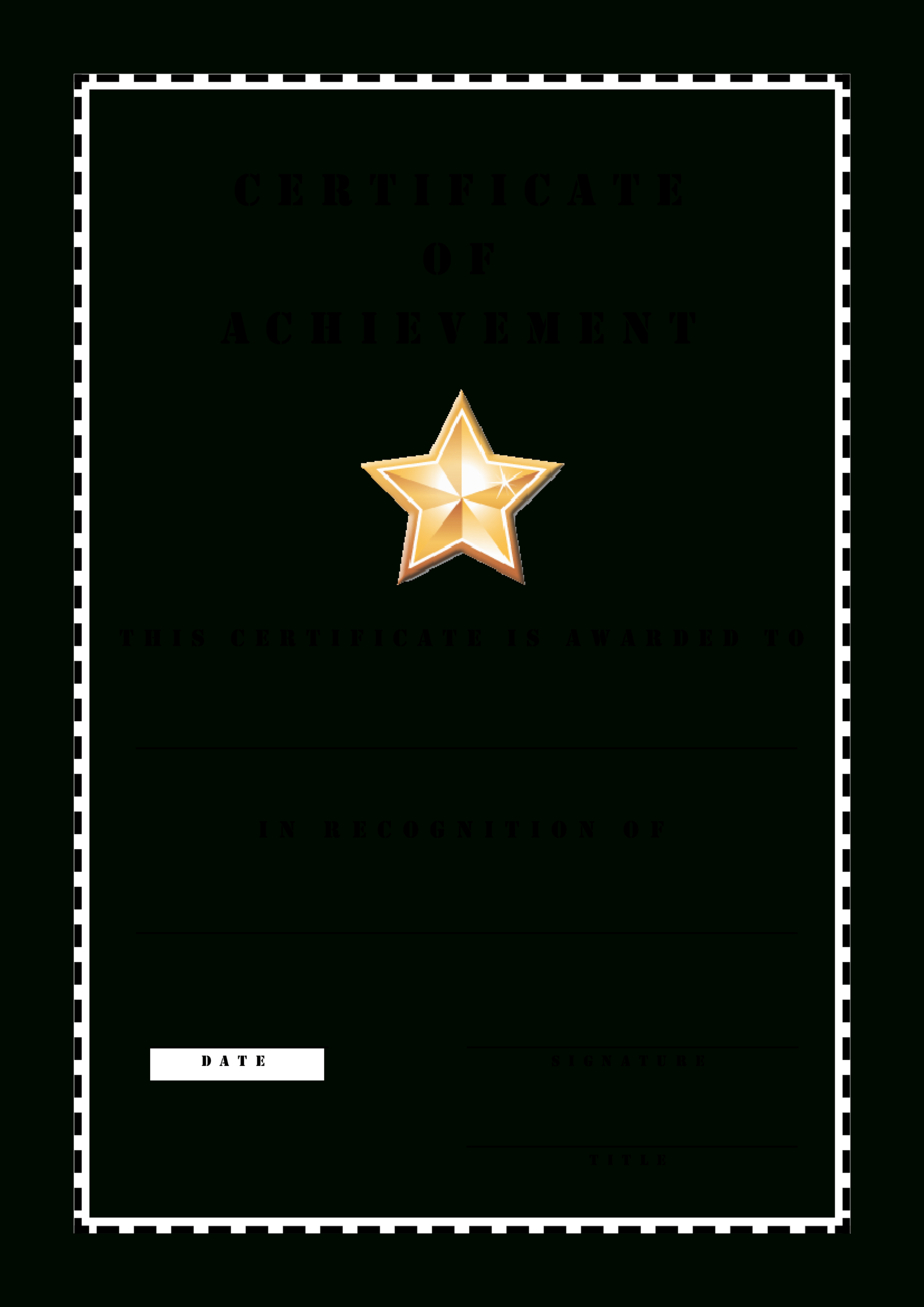 Certificate Of Achievement Stencil | Templates At Intended For Blank Certificate Of Achievement Template