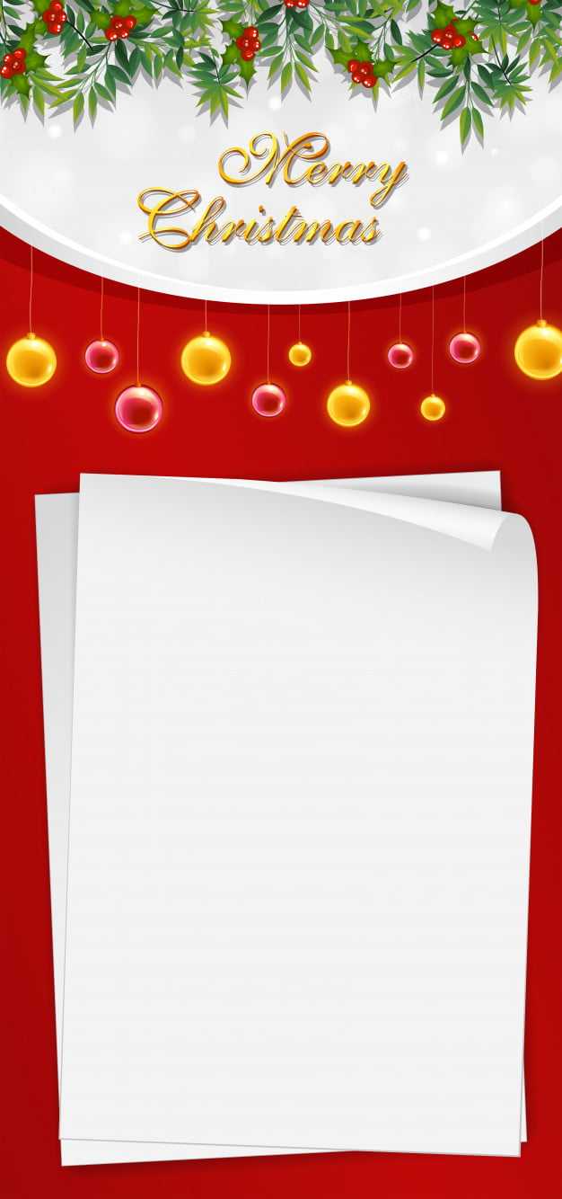 Christmas Card Template With Blank Paper And Mistletoes Eps Throughout Blank Christmas Card Templates Free