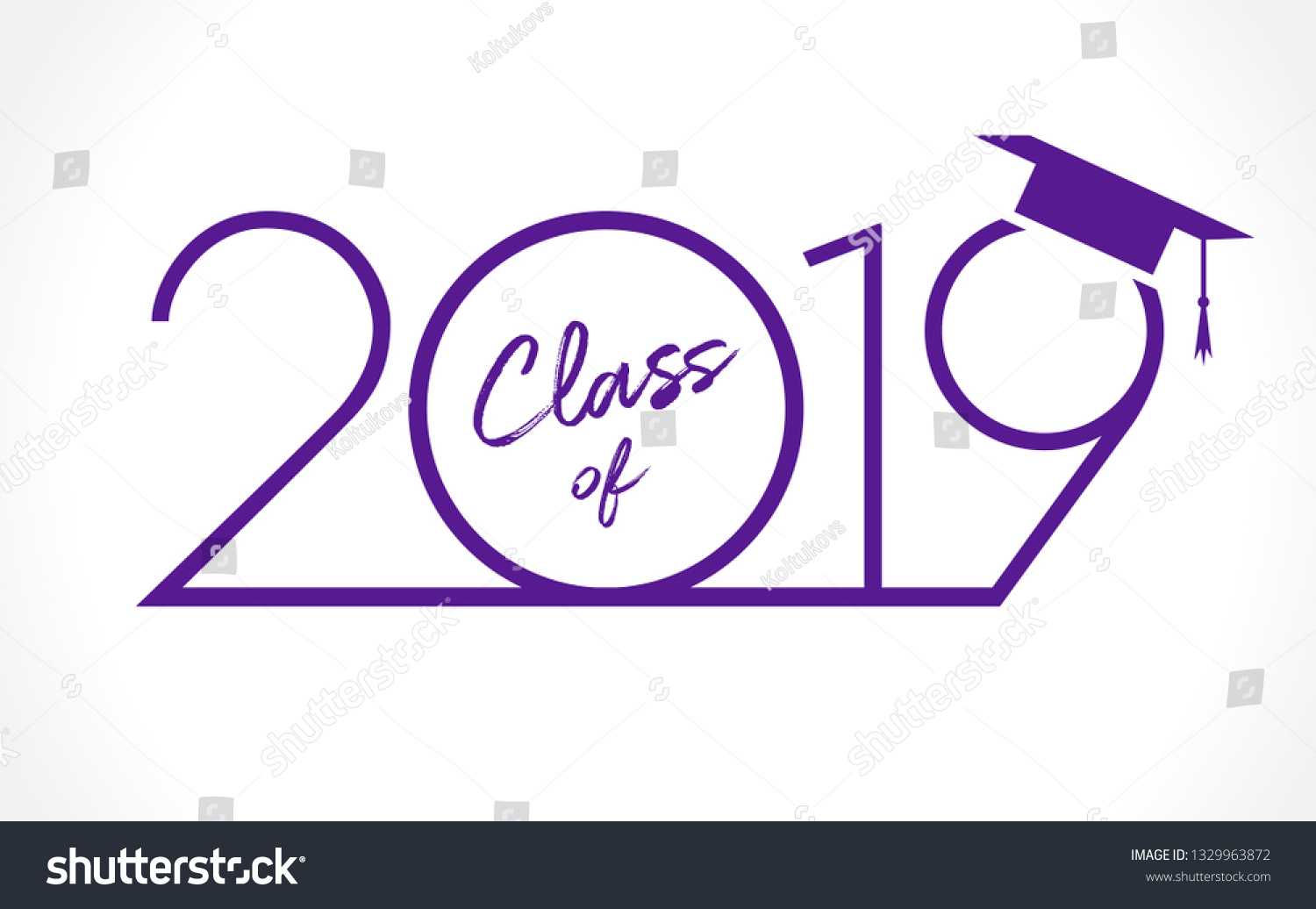 Class 20 19 Year Graduation Banner Stock Vector (Royalty Within Graduation Banner Template