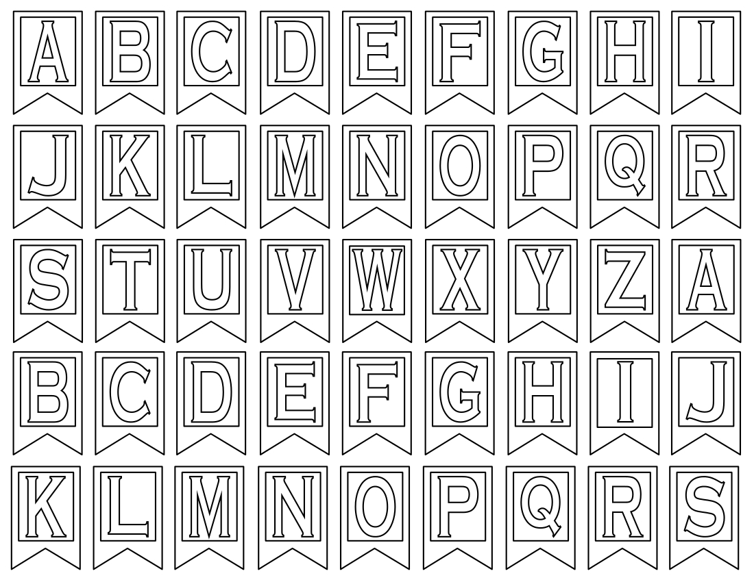 Clipart Letters For Banners Within Letter Templates For Banners