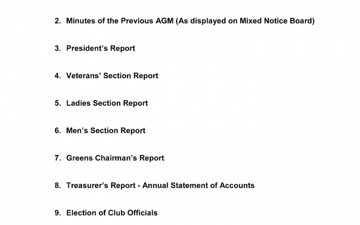 Club Agm Agenda Template – Zohre.horizonconsulting.co Within Treasurer's Report Agm Template
