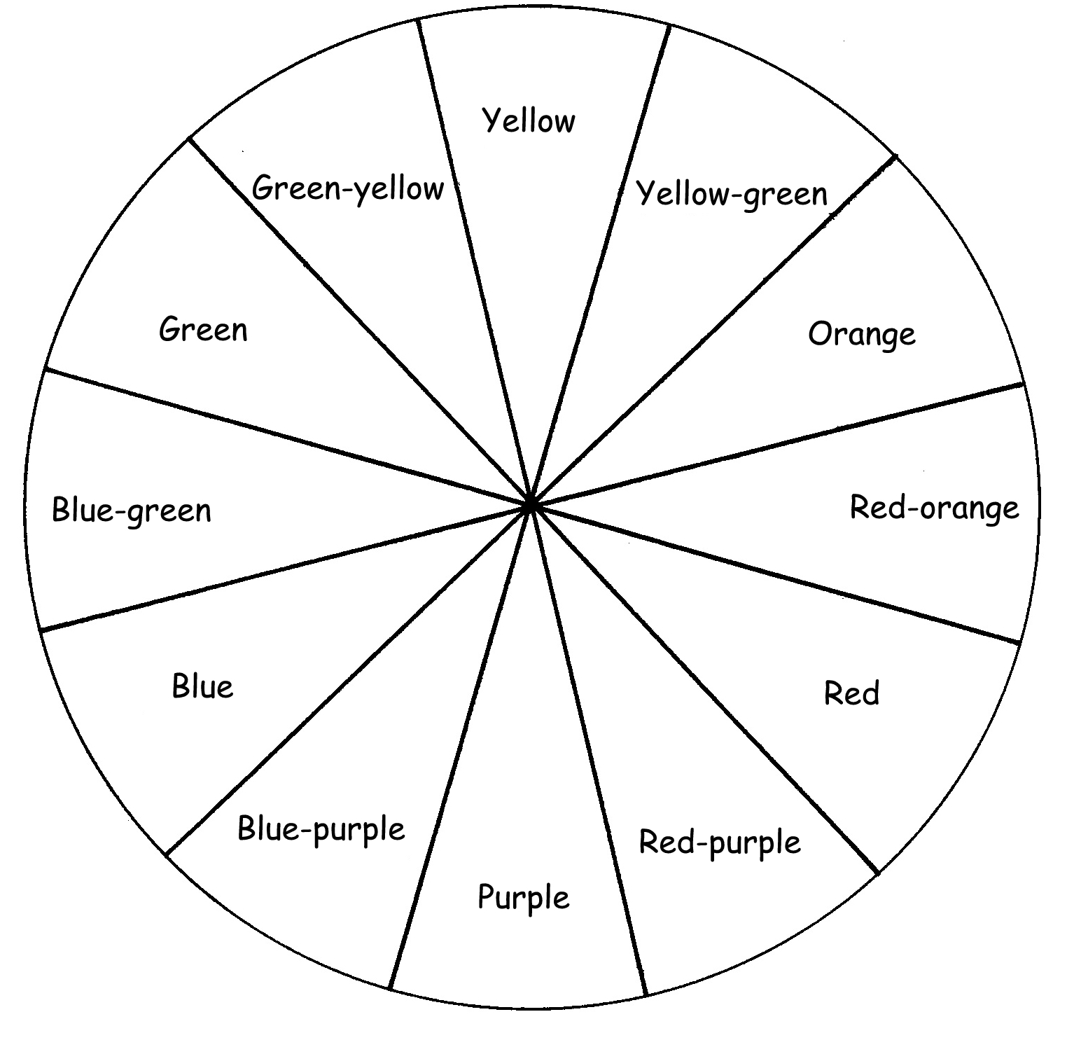 Color Wheel Clipart Black And White Regarding Blank Color Wheel Template