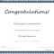 Congratulations Certificate Template Regarding Congratulations Certificate Word Template
