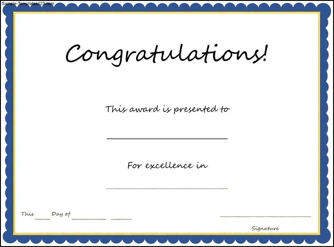 Congratulations Certificate Template Regarding Congratulations Certificate Word Template