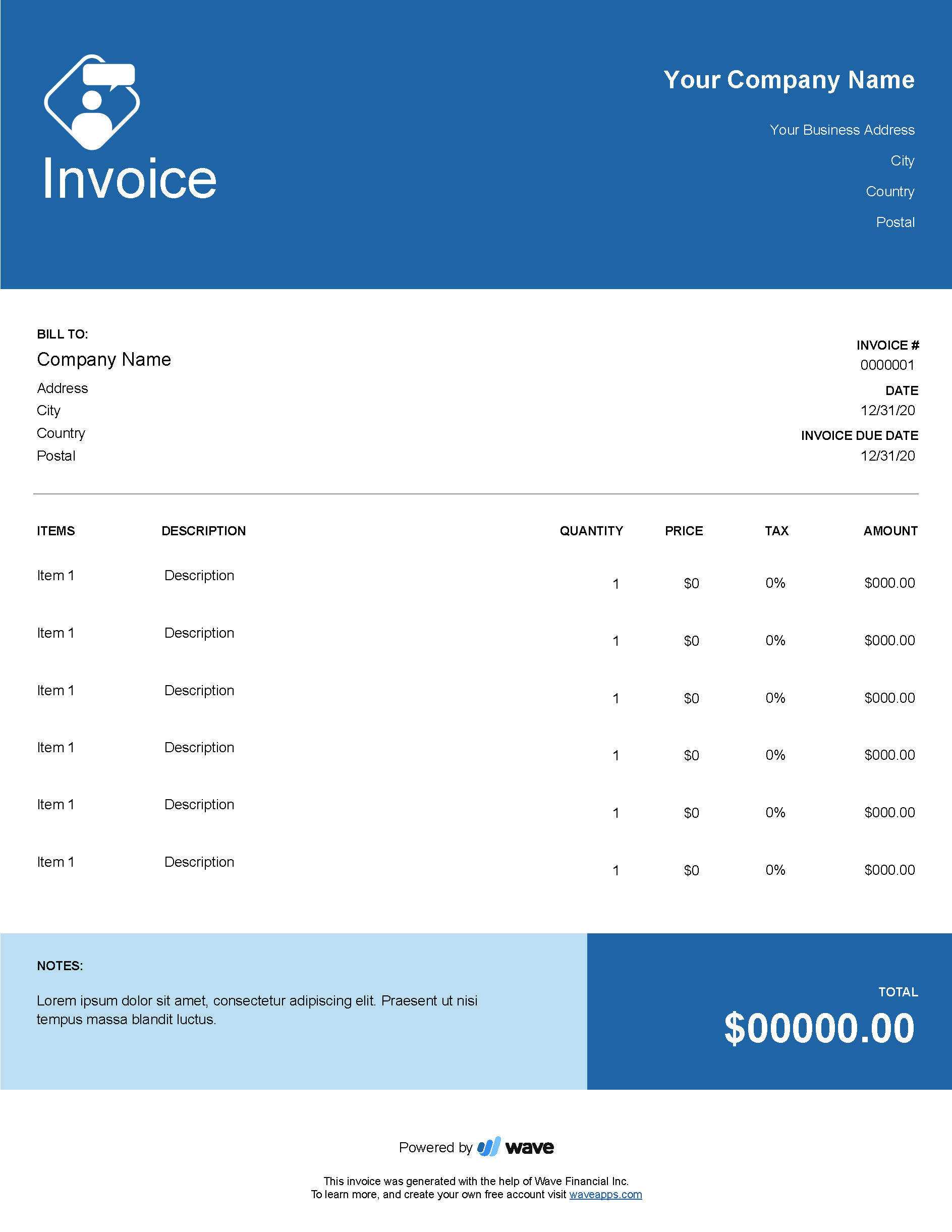 Consulting Invoice Template – Wave Financial Pertaining To Invoice Template Word 2010