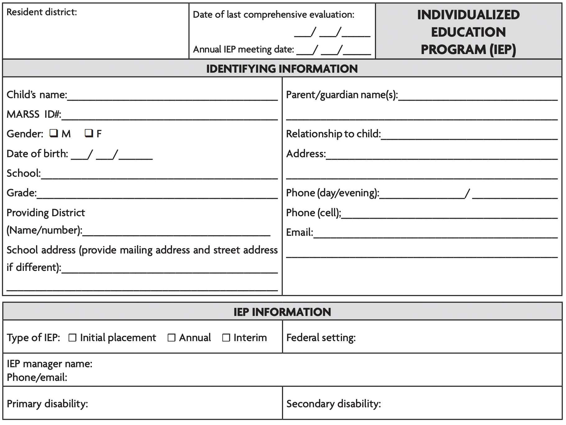 Content Of The Iep – Pacer Center Inside Daily Report Card Template For Adhd