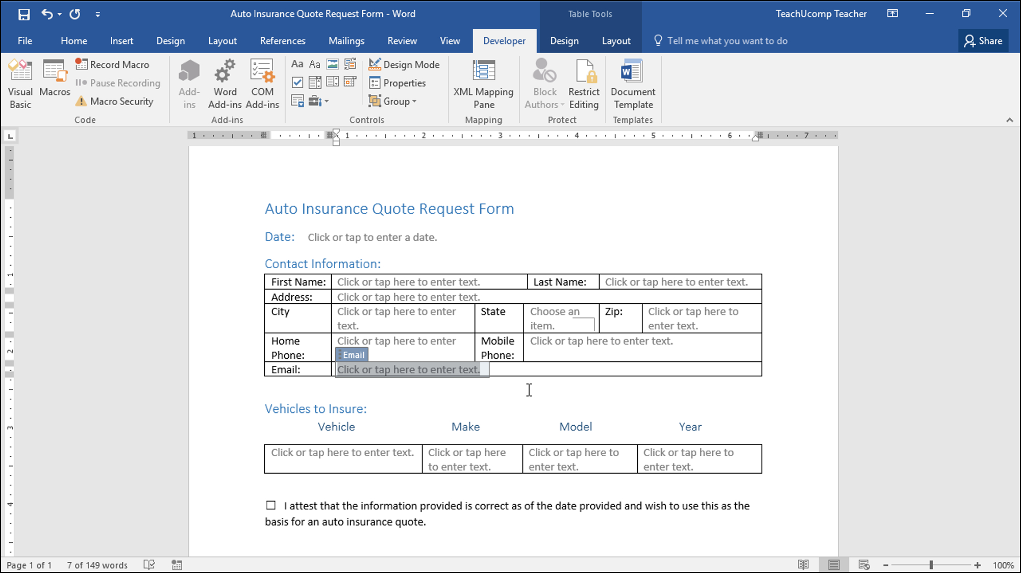 Create A Form In Word  Instructions And Video Lesson Pertaining To Information Mapping Word Template