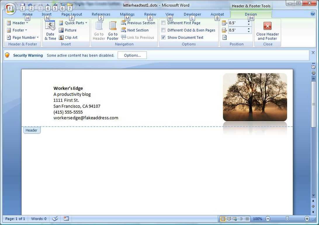 Create A Letterhead Template In Microsoft Word – Cnet Pertaining To How To Insert Template In Word