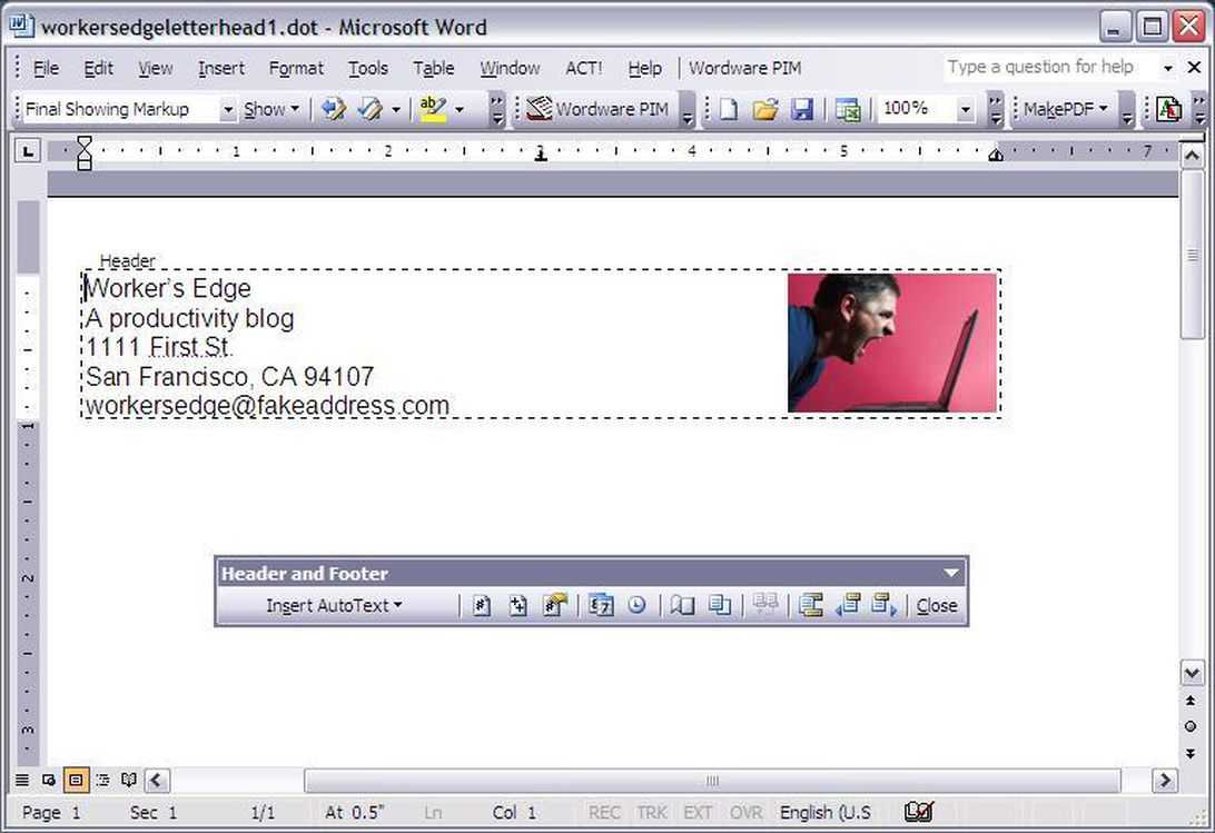 Create A Letterhead Template In Microsoft Word – Cnet Within Header Templates For Word