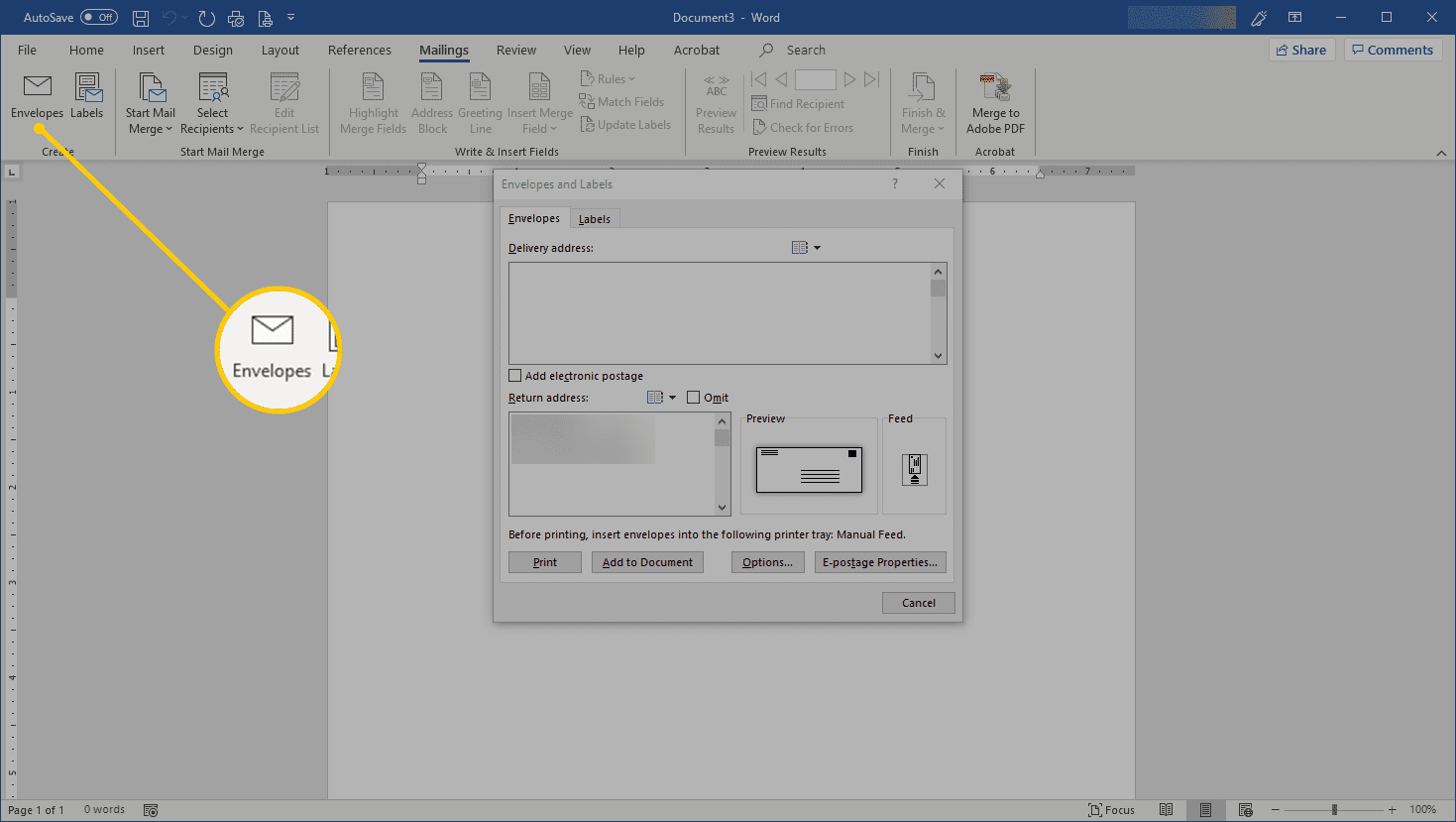 Create And Customize Envelopes In Microsoft Word Pertaining To Word 2013 Envelope Template