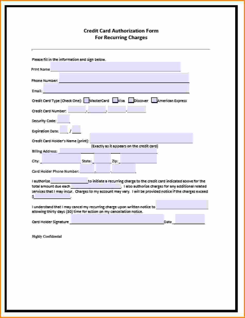 Credit Card Authorization Form – Fotolip For Credit Card Authorization Form Template Word