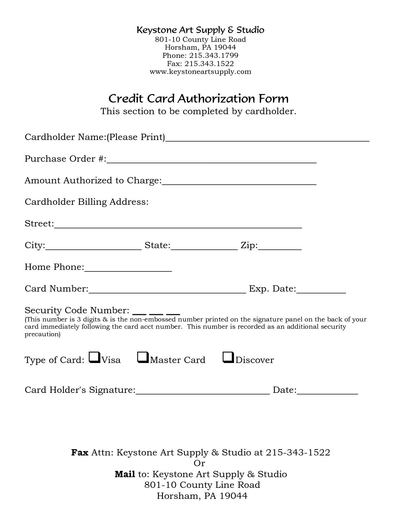 Credit Card Forms Credit Card Authorization Form Calport Pertaining To Credit Card Authorization Form Template Word
