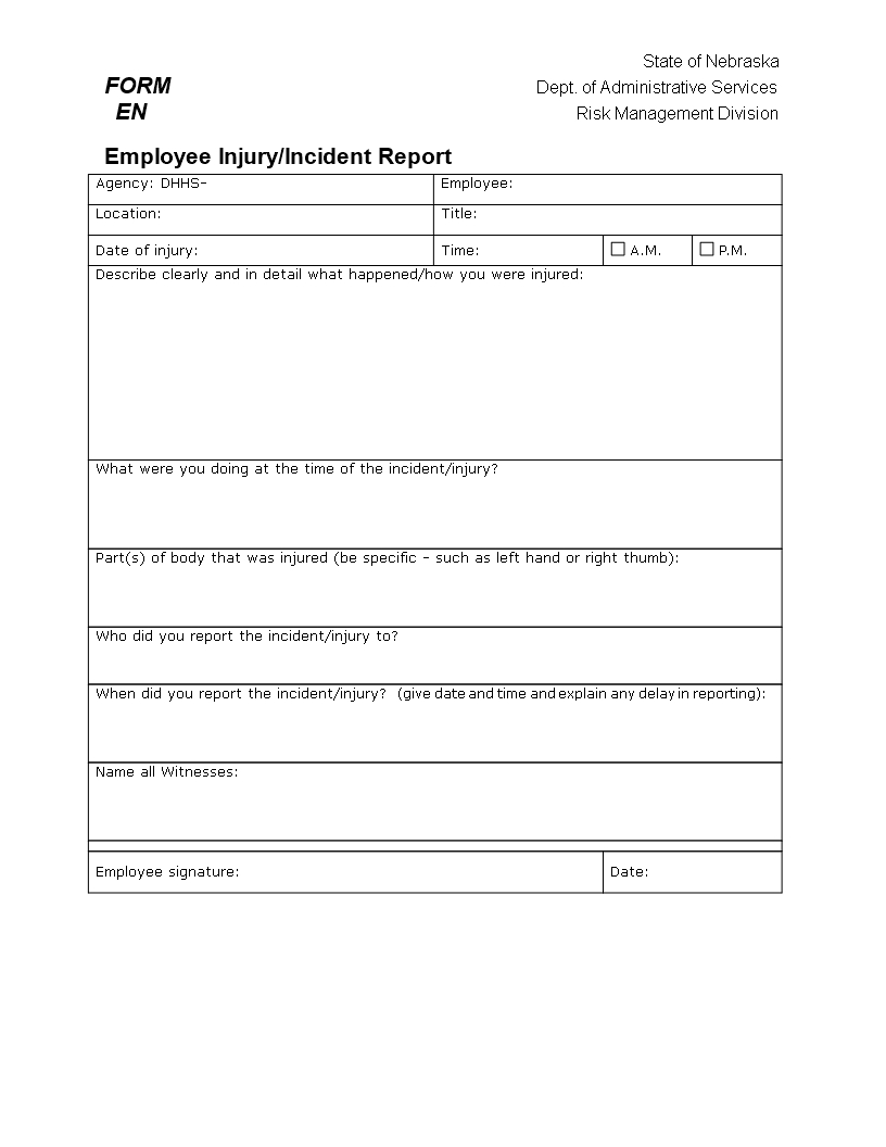 Customer Injury Incident Report | Templates At For Customer Incident Report Form Template