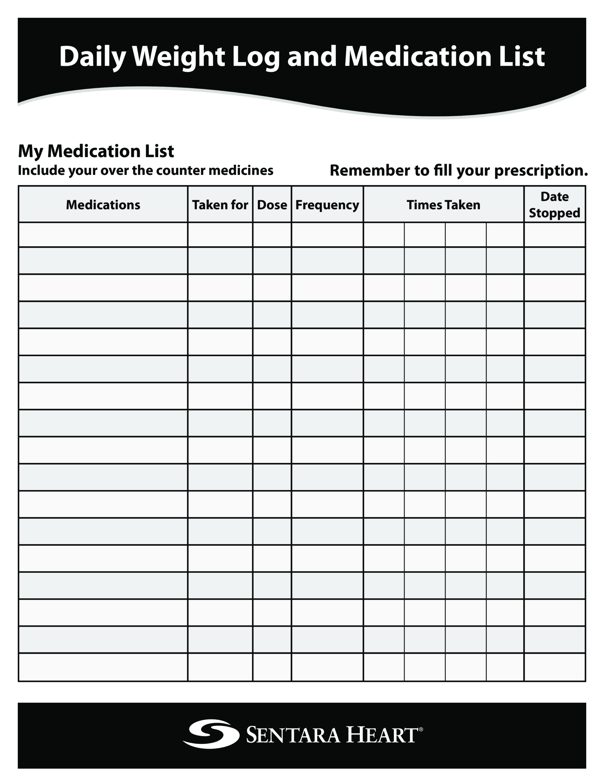 Daily Medication List Printable | Templates At With Regard To Blank Medication List Templates