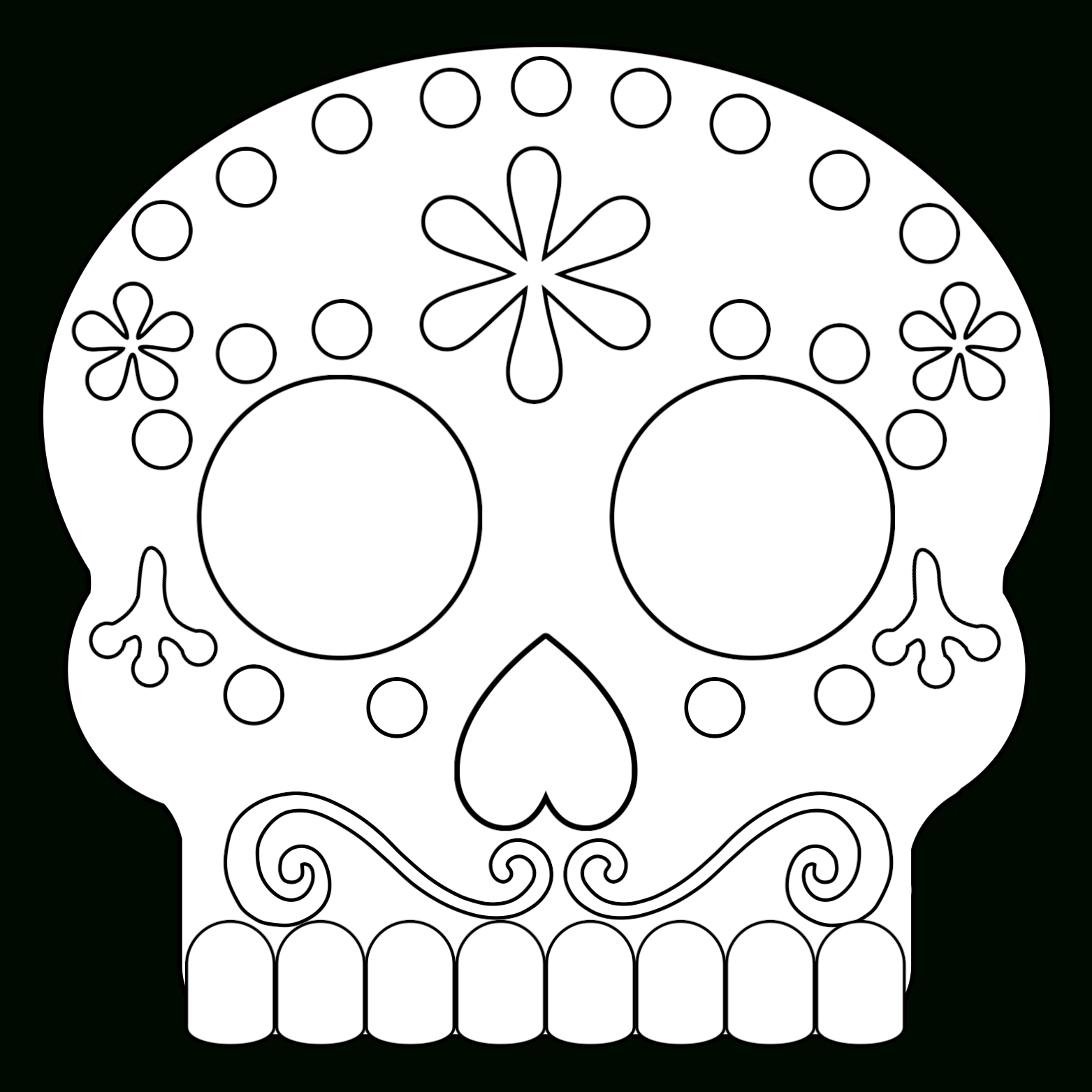 Day Of The Dead Masks Sugar Skulls Free Printable – Paper Throughout Blank Sugar Skull Template