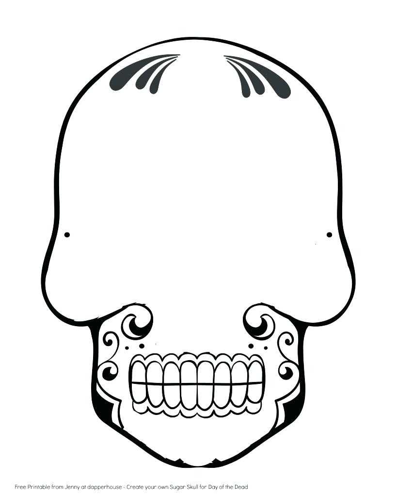 Day Of The Dead Skull Template Unusual Day Of Dead Skull Within Blank Sugar Skull Template
