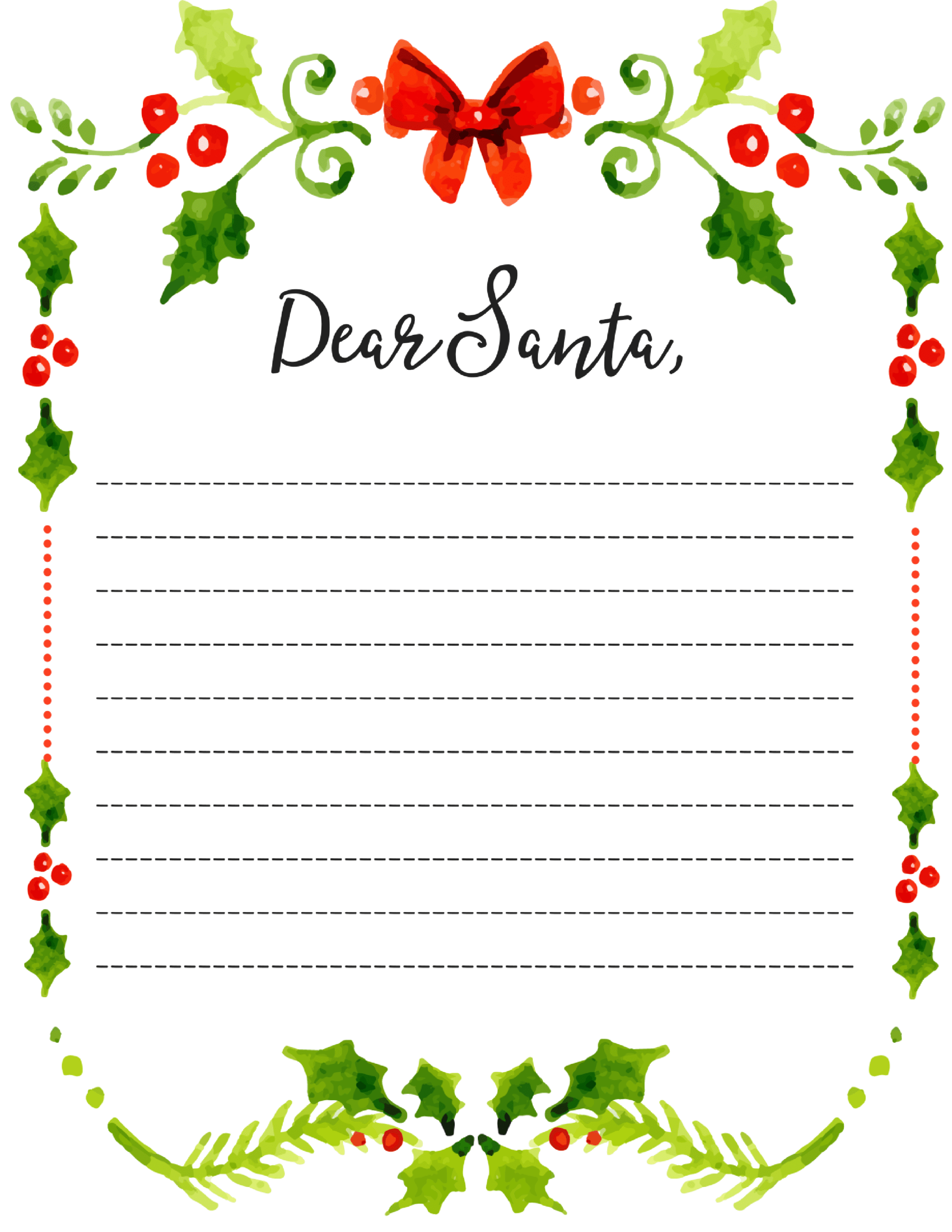 Dear Santa Fill In Letter Template – Throughout Blank Letter From Santa Template