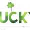 Decorative Word `lucky` With Cute Clover Symbol. Stock Intended For Good Luck Banner Template