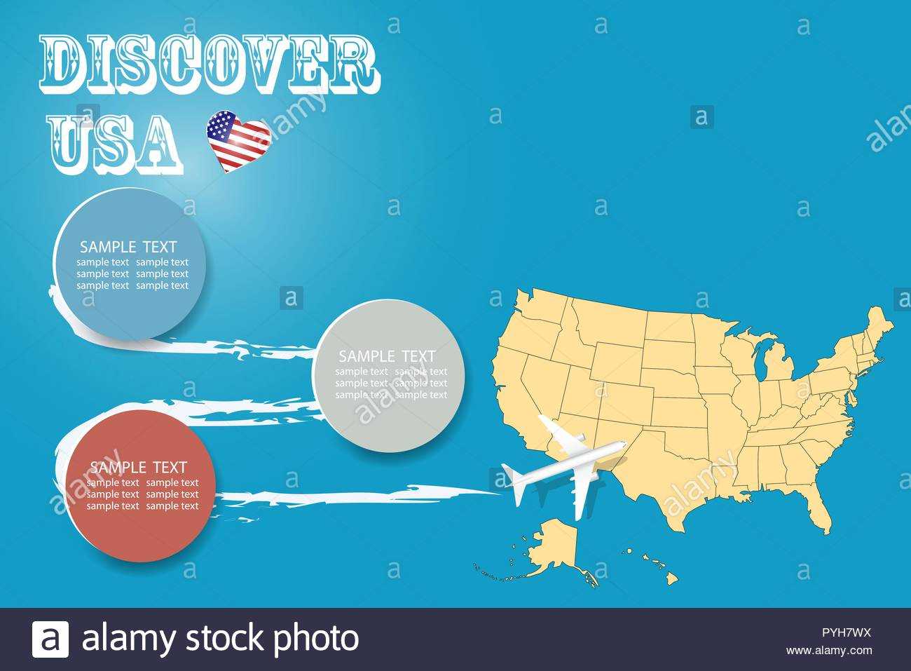 Discover Usa Blank Template With An Airplane Flying To The Pertaining To Blank Template Of The United States