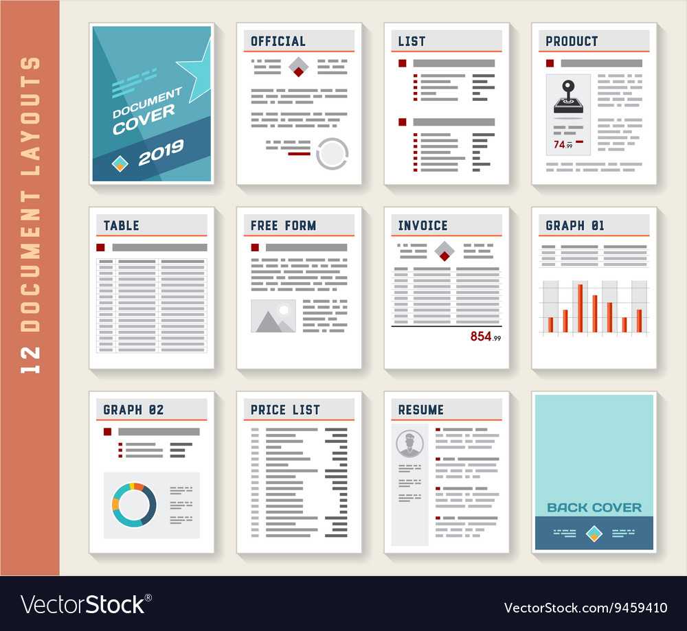 Document Report Layout Templates Set With Regard To Illustrator Report Templates