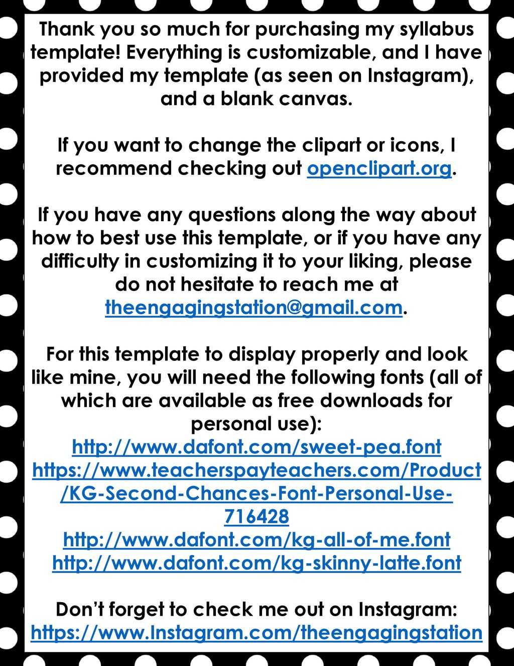 Don't Forget To Check Me Out On Instagram: – Ppt Download Throughout Blank Syllabus Template
