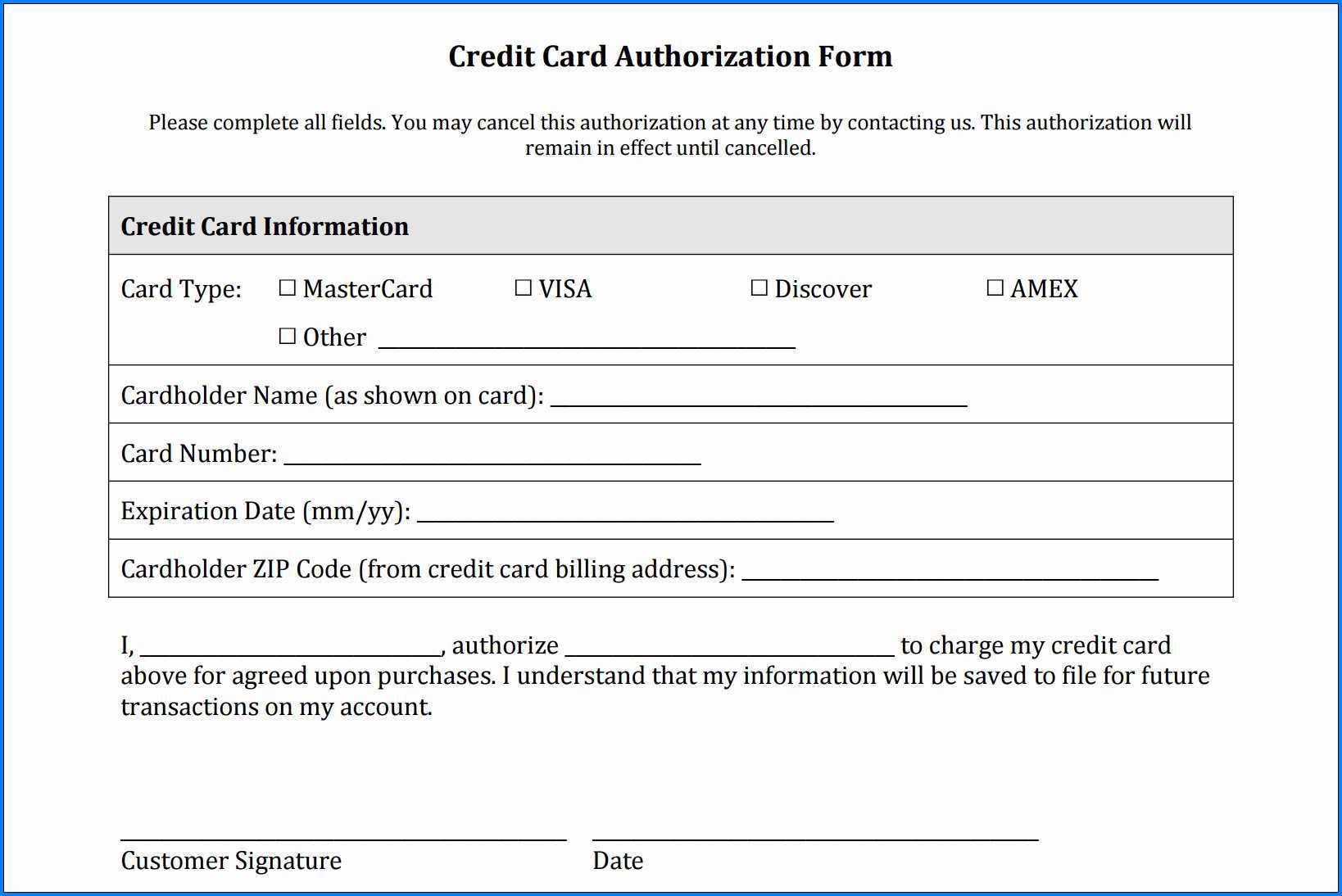 √ Free Printable Credit Card Application Form And How To In Credit Card Authorization Form Template Word