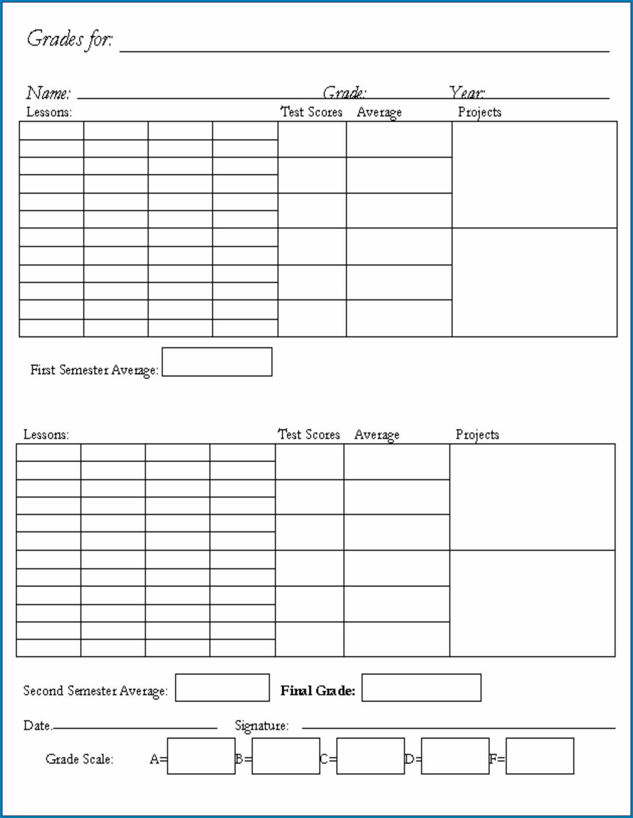 √ Free Printable Homeschool Report Card Template | Templateral Inside Report Card Template Middle School