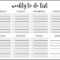 √ Free Printable Weekly To Do List Template | Templateral With Blank To Do List Template