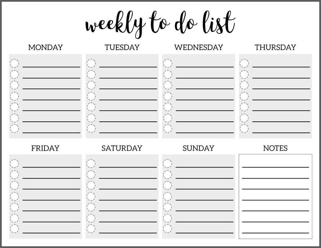 √ Free Printable Weekly To Do List Template | Templateral With Blank To Do List Template