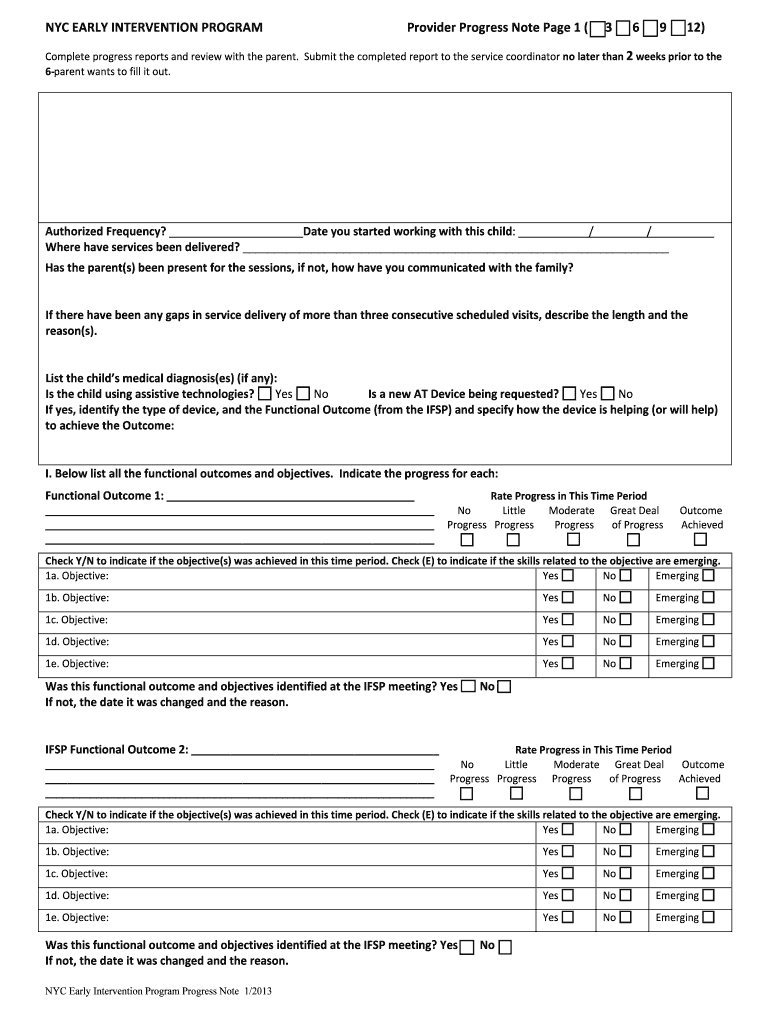 Early Intervention Progress Report – Fill Online, Printable Inside Service Review Report Template