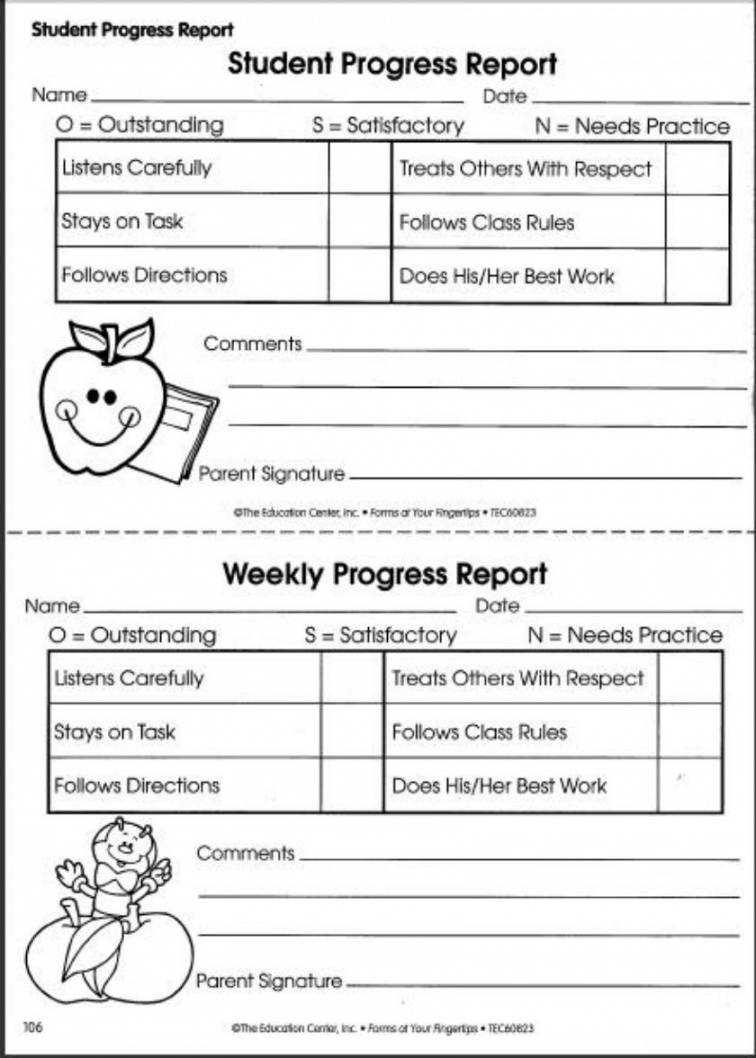 Editable Pinolivia Rhea On T E A C H I N G Progress Pertaining To Student Progress Report Template