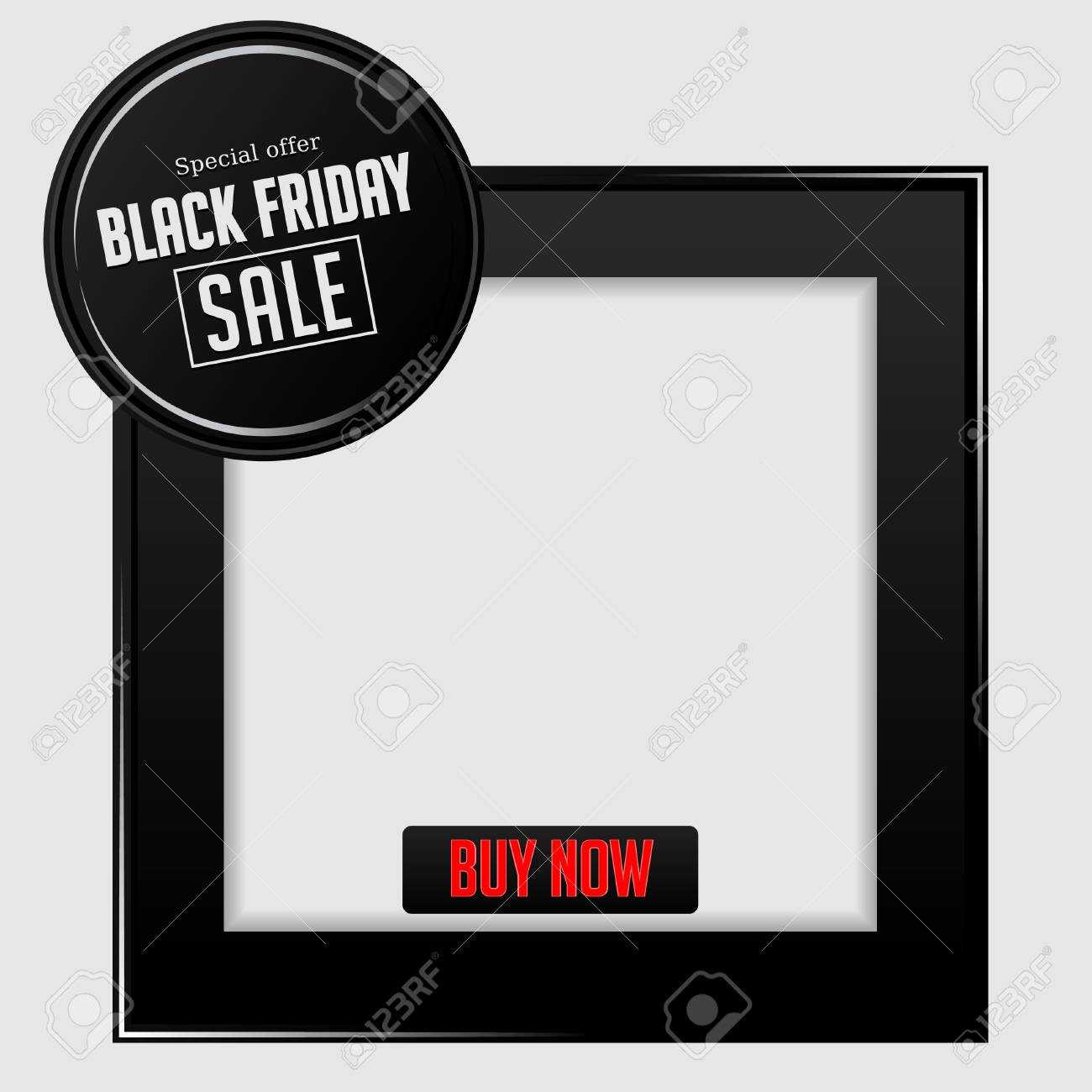 Elegant Black Friday Sale Black Frame Banner Template For Product.. In Product Banner Template