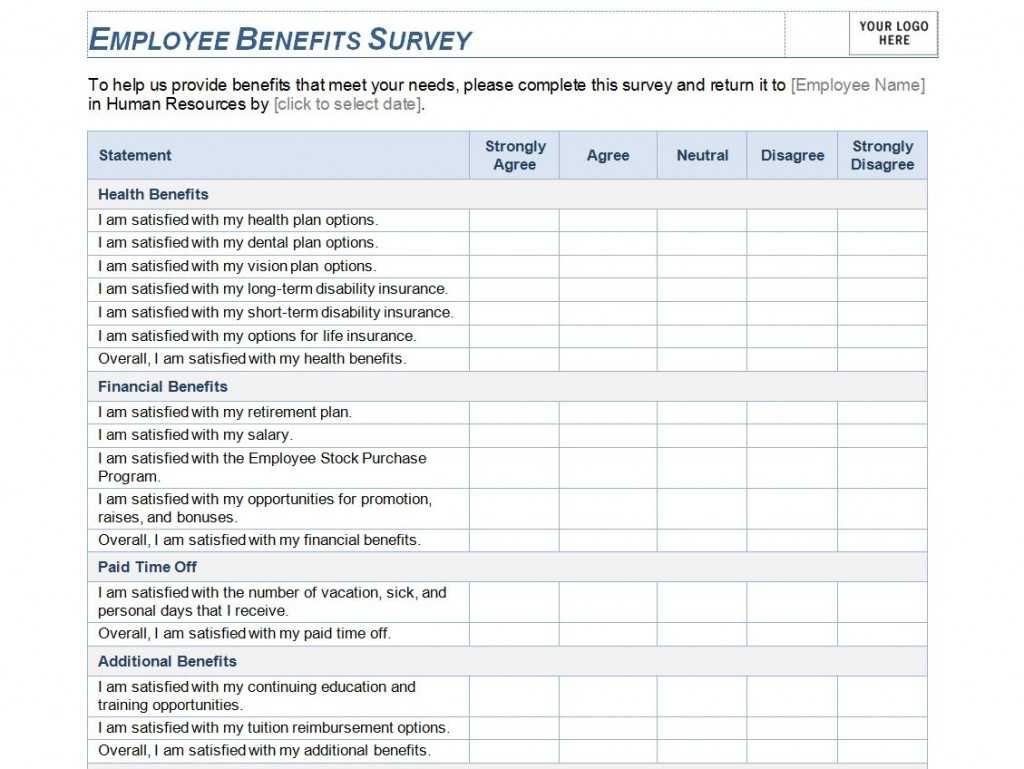 Employee Benefits Survey Template | Employee Benefits Survey Pertaining To Employee Satisfaction Survey Template Word