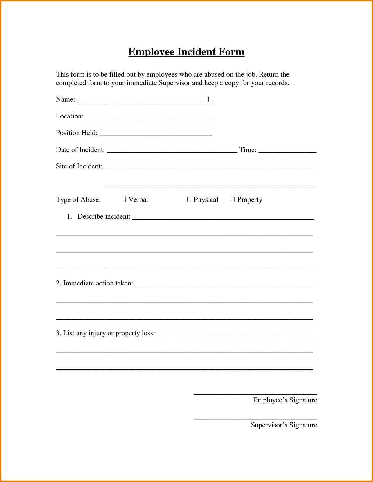 Employee Incident Report Sample Examples Letter Tagalog Form For ...