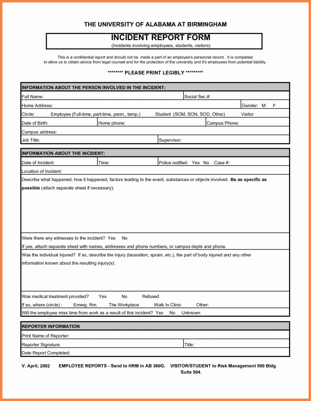 Employee Incident Report Sample Examples Letter Tagalog Form Intended For Incident Report Form Template Doc
