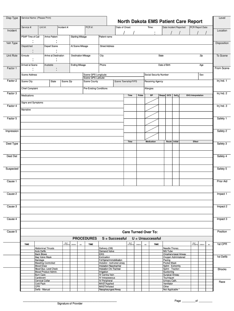 Ems Patient Assessment Form Template – Fill Online With Patient Care Report Template