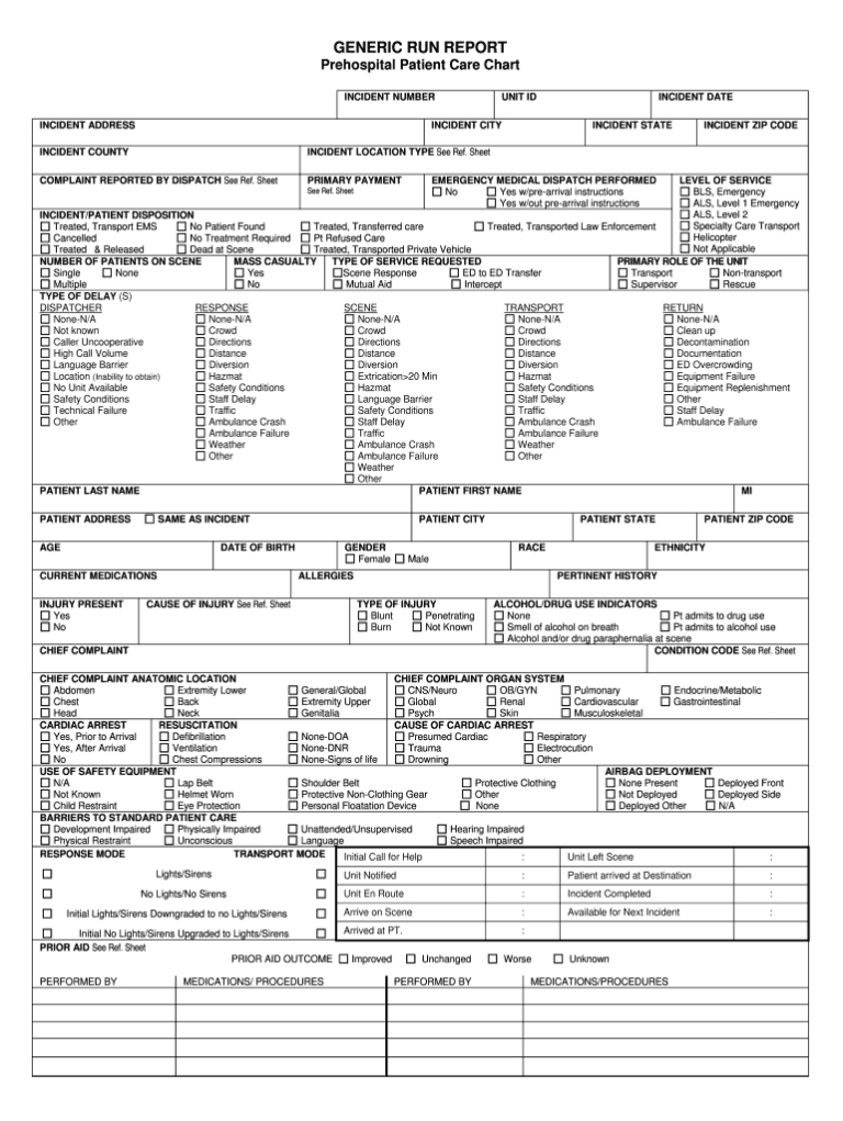 Ems Patient Care Report Form – Fill Online, Printable pertaining to ...