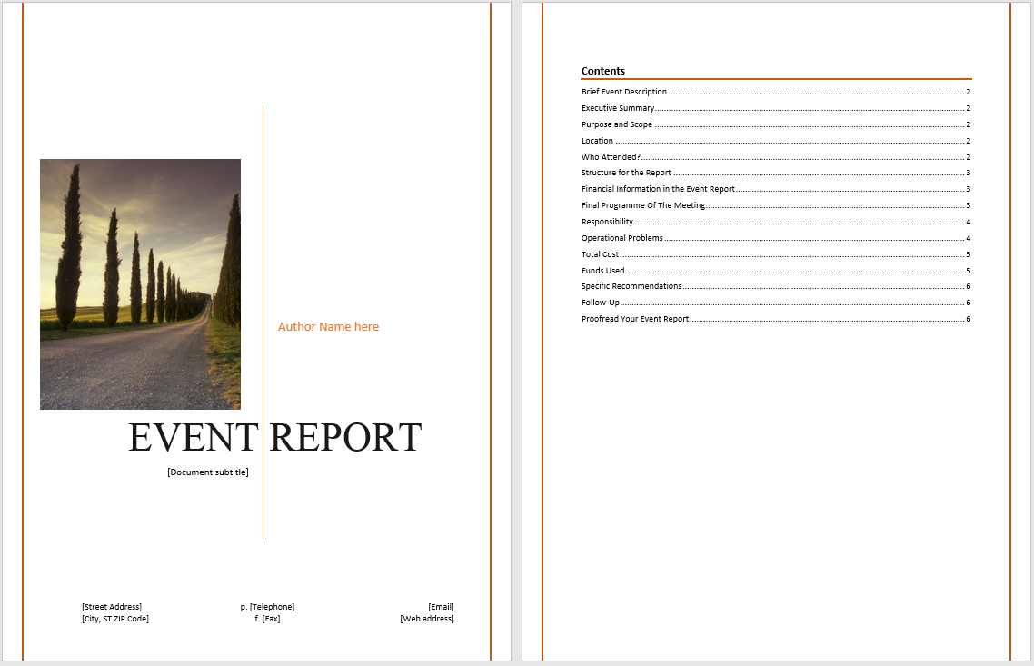 Event Report Template - Microsoft Word Templates Intended For After Event Report Template