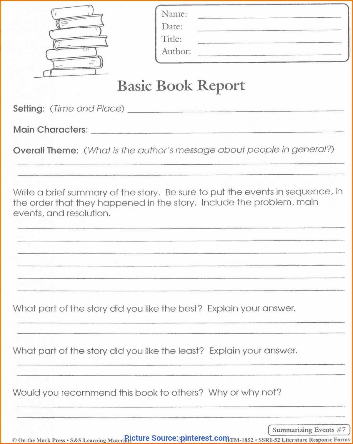 Excellent Book Review Lesson Plan 5Th Grade Related Post Intended For Story Report Template