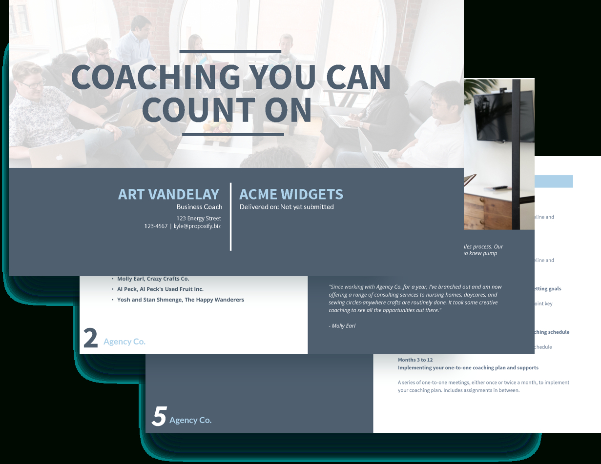 Executive Coaching Proposal Template – Free Sample | Proposify Within Coaches Report Template
