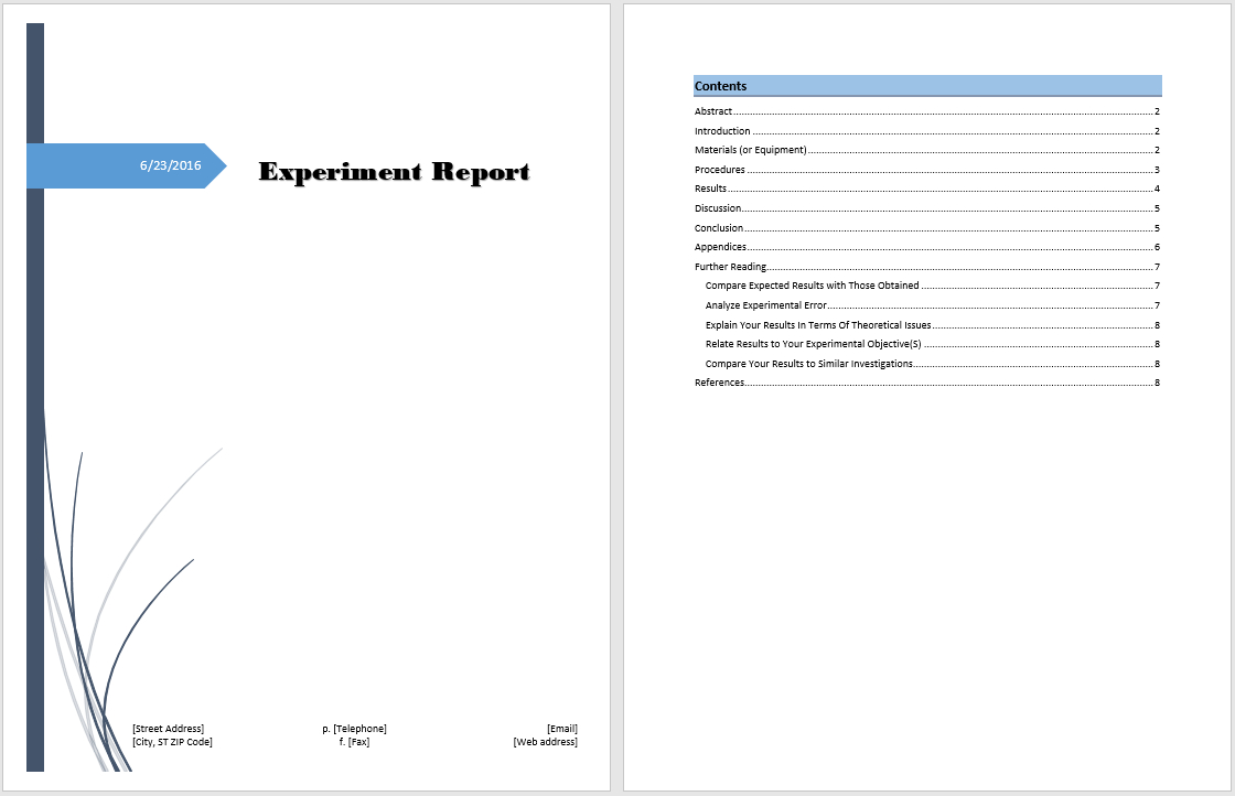 Experiment Report Template – Microsoft Word Templates Inside Lab Report Template Word