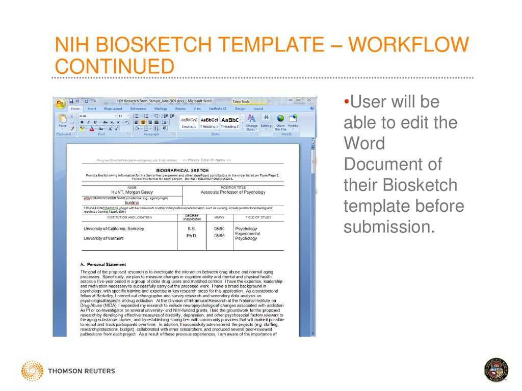 Faculty Activity Information Reporting System – Ppt Download With Nih Biosketch Template Word