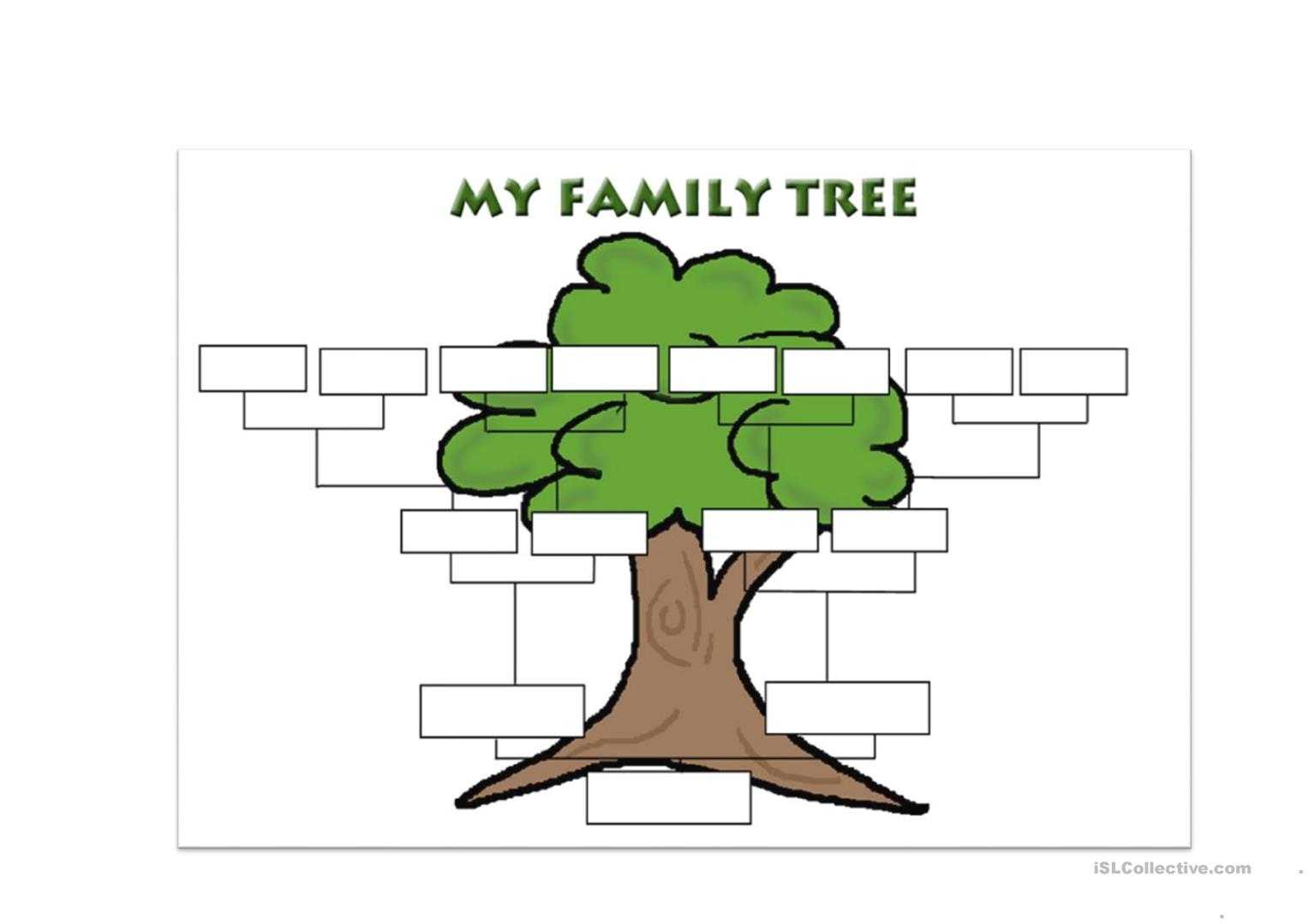 Family Tree Template – English Esl Worksheets Pertaining To Fill In The Blank Family Tree Template