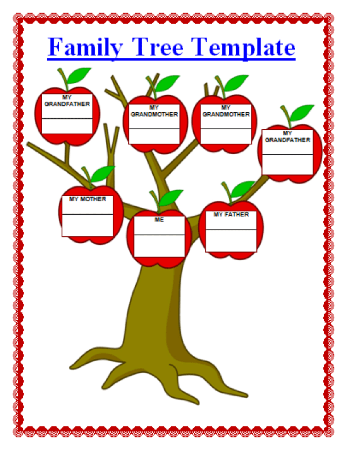 Family Tree Templates | 6+ Free Printable Word &amp; Pdf Formats in Blank ...