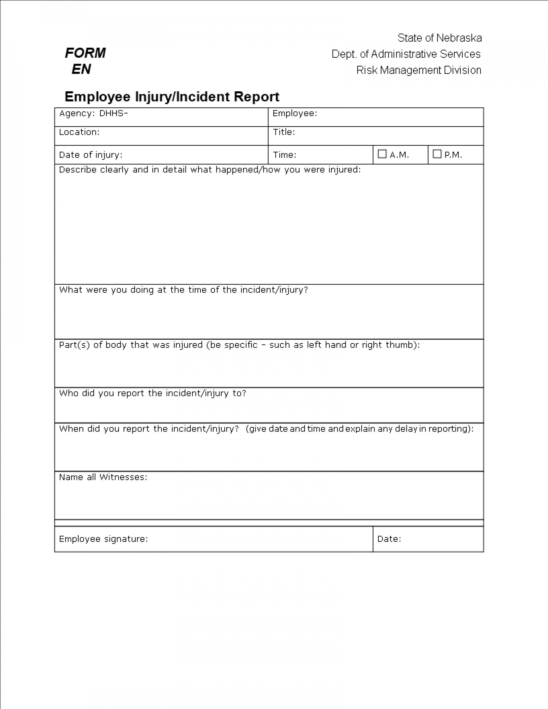 Fantastic Generic Incident Report Template Ideas Injury Form Intended For Generic Incident Report Template