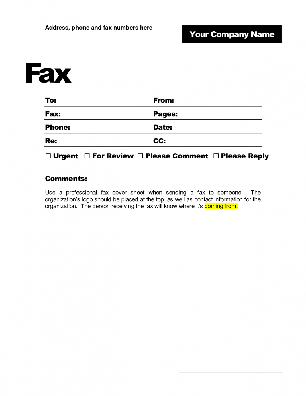 Fax Cover Sheet Plate Word Spreadsheet Examples Page Free Within Fax Template Word 2010