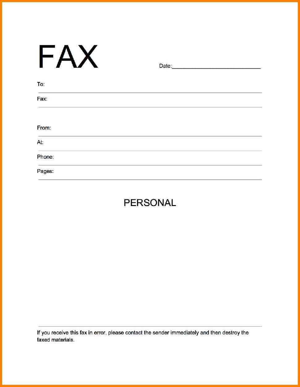 Fax Cover Sheet Template Word Spreadsheet Examples Printable For Fax Template Word 2010