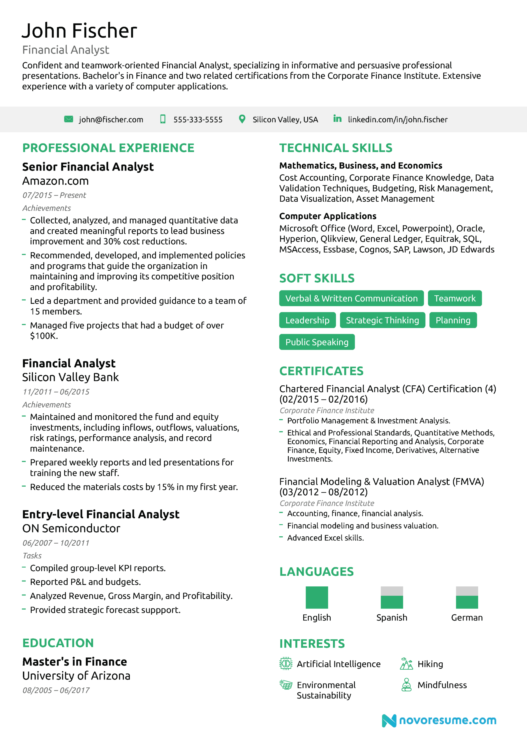 Financial Analyst Resume [The Ultimate 2020 Guide] With Stock Analysis Report Template